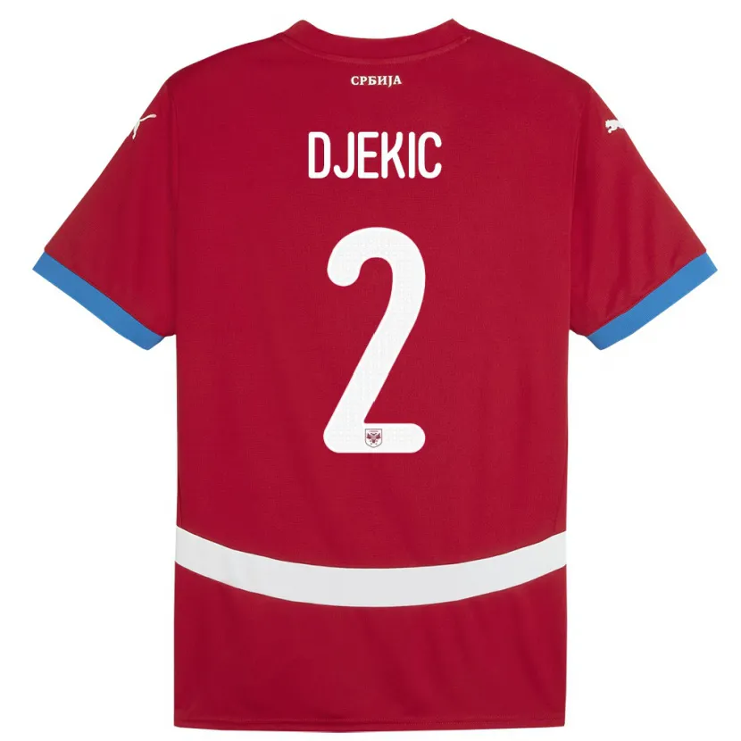 Danxen Herren Serbien Djuro Giulio Djekic #2 Rot Heimtrikot Trikot 24-26 T-Shirt Schweiz