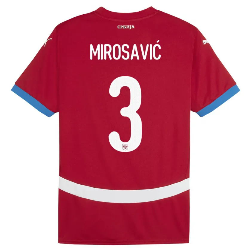 Danxen Herren Serbien Veljko Mirosavic #3 Rot Heimtrikot Trikot 24-26 T-Shirt Schweiz
