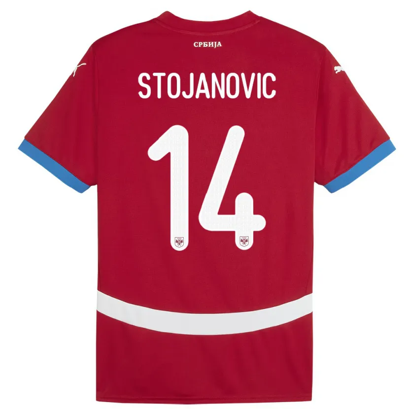 Danxen Herren Serbien Matija Stojanovic #14 Rot Heimtrikot Trikot 24-26 T-Shirt Schweiz
