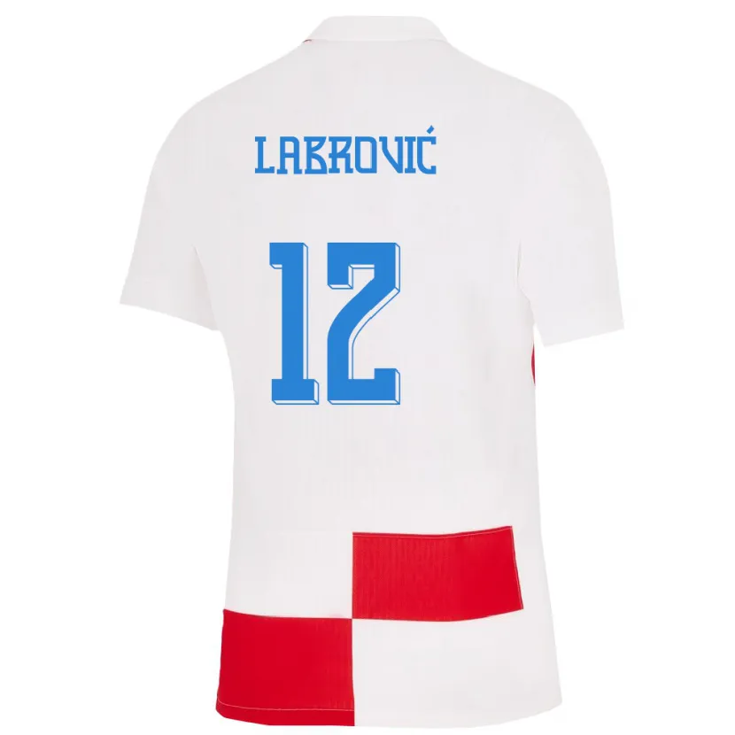 Danxen Herren Kroatien Nediljko Labrovic #12 Weiß Rot Heimtrikot Trikot 24-26 T-Shirt Schweiz