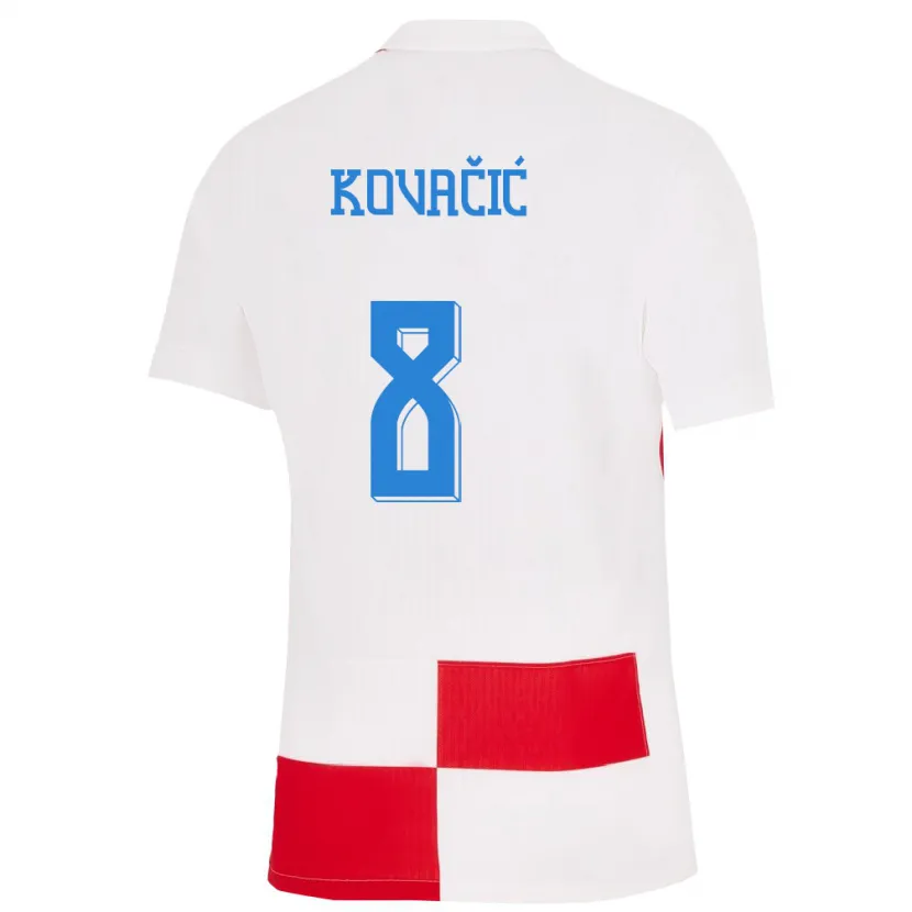 Danxen Herren Kroatien Mateo Kovacic #8 Weiß Rot Heimtrikot Trikot 24-26 T-Shirt Schweiz