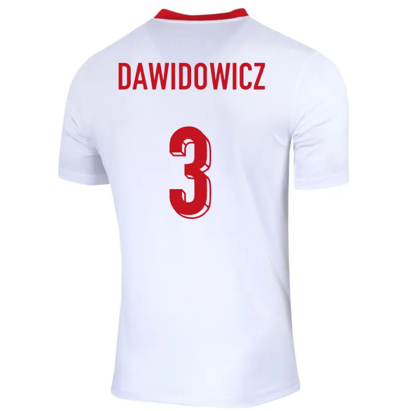 Danxen Herren Polen Pawel Dawidowicz #3 Weiß Heimtrikot Trikot 24-26 T-Shirt Schweiz