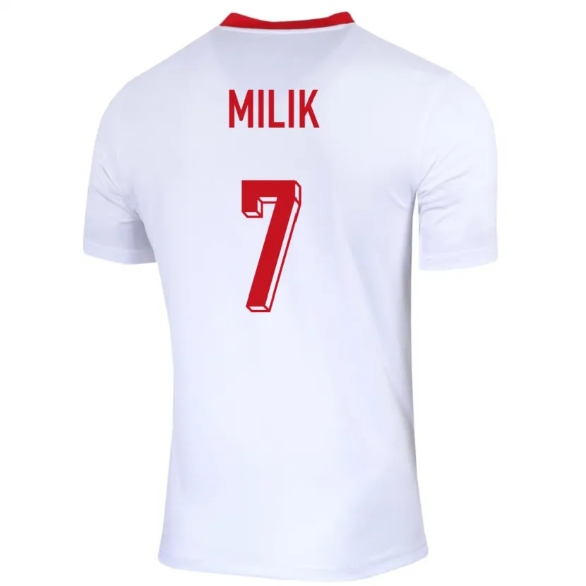 Danxen Herren Polen Arkadiusz Milik #7 Weiß Heimtrikot Trikot 24-26 T-Shirt Schweiz