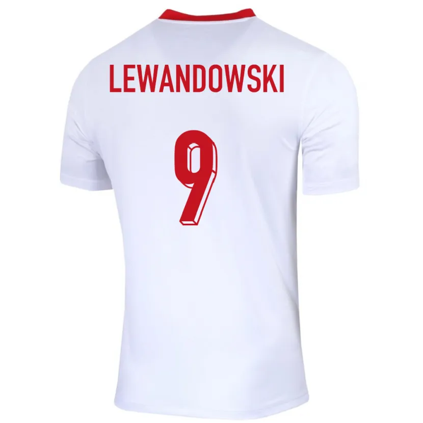 Danxen Herren Polen Robert Lewandowski #9 Weiß Heimtrikot Trikot 24-26 T-Shirt Schweiz