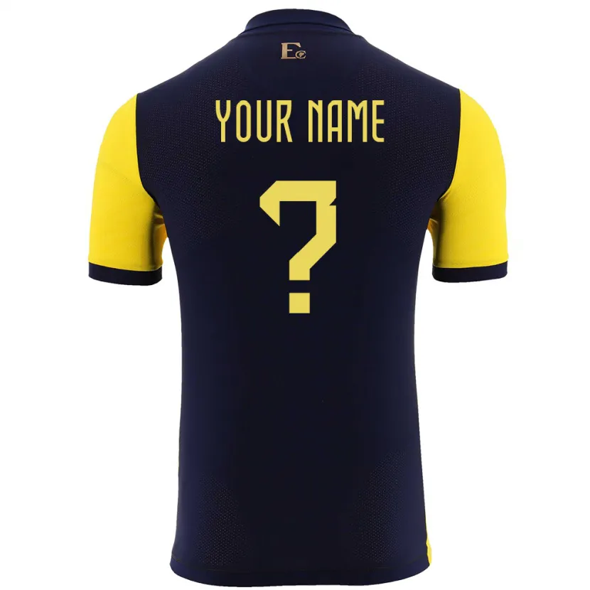 Danxen Herren Ecuador Ihren Namen #0 Gelb Heimtrikot Trikot 24-26 T-Shirt Schweiz