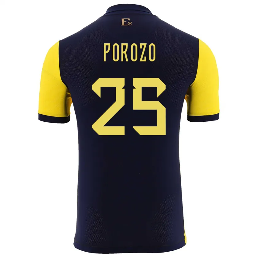 Danxen Herren Ecuador Jackson Porozo #25 Gelb Heimtrikot Trikot 24-26 T-Shirt Schweiz