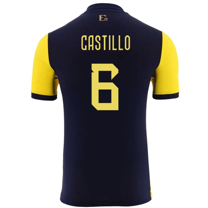Danxen Herren Ecuador Byron Castillo #6 Gelb Heimtrikot Trikot 24-26 T-Shirt Schweiz