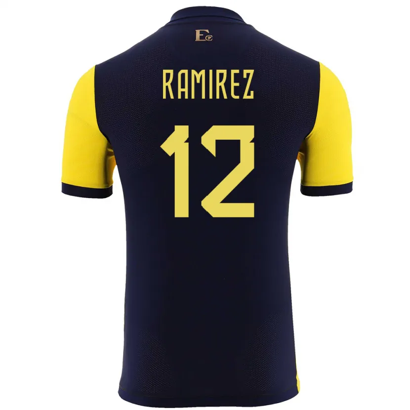 Danxen Herren Ecuador Moises Ramirez #12 Gelb Heimtrikot Trikot 24-26 T-Shirt Schweiz