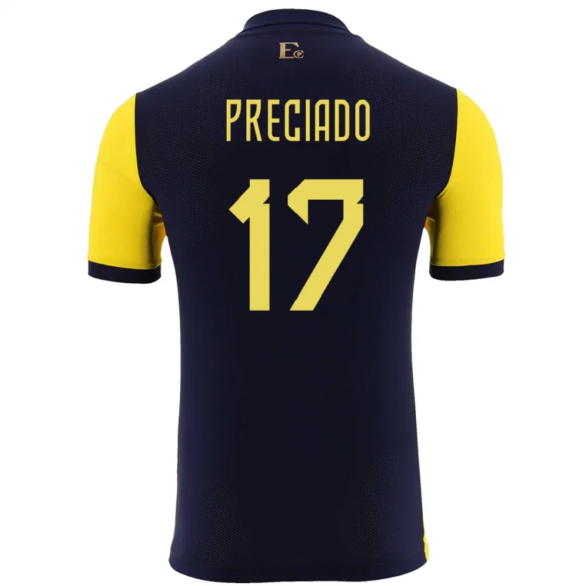 Danxen Herren Ecuador Angelo Preciado #17 Gelb Heimtrikot Trikot 24-26 T-Shirt Schweiz