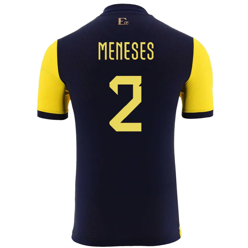Danxen Herren Ecuador Randy Meneses #2 Gelb Heimtrikot Trikot 24-26 T-Shirt Schweiz
