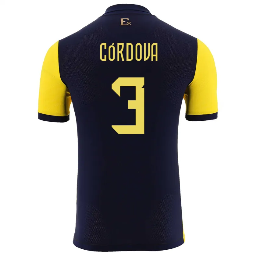 Danxen Herren Ecuador Luis Cordova #3 Gelb Heimtrikot Trikot 24-26 T-Shirt Schweiz