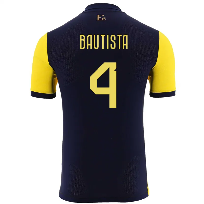 Danxen Herren Ecuador Davis Bautista #4 Gelb Heimtrikot Trikot 24-26 T-Shirt Schweiz