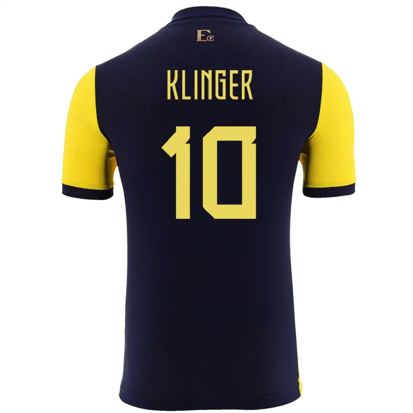 Danxen Herren Ecuador Jose Klinger #10 Gelb Heimtrikot Trikot 24-26 T-Shirt Schweiz