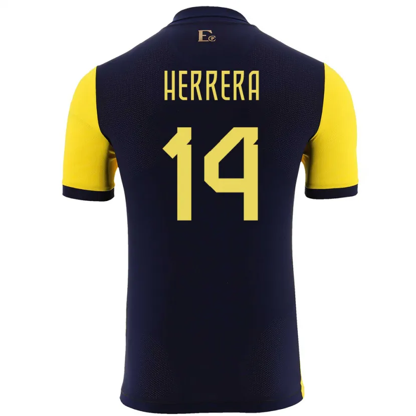 Danxen Herren Ecuador Orlando Herrera #14 Gelb Heimtrikot Trikot 24-26 T-Shirt Schweiz
