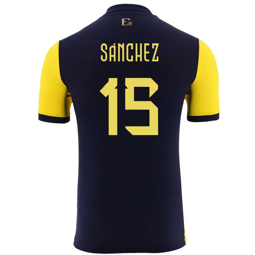 Danxen Herren Ecuador Juan Sanchez #15 Gelb Heimtrikot Trikot 24-26 T-Shirt Schweiz