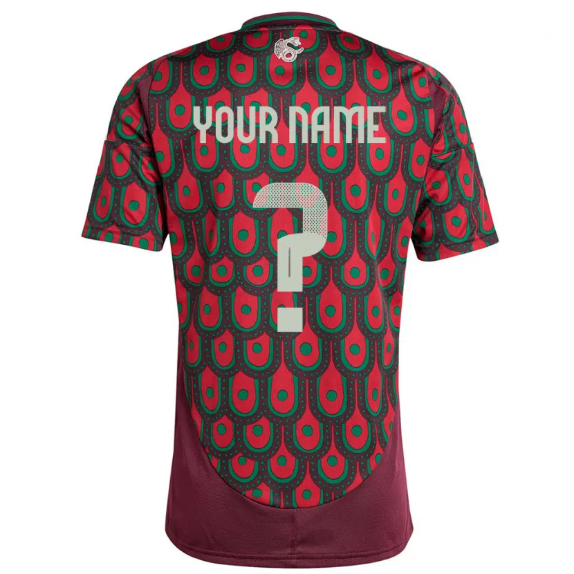 Danxen Herren Mexiko Ihren Namen #0 Kastanienbraun Heimtrikot Trikot 24-26 T-Shirt Schweiz