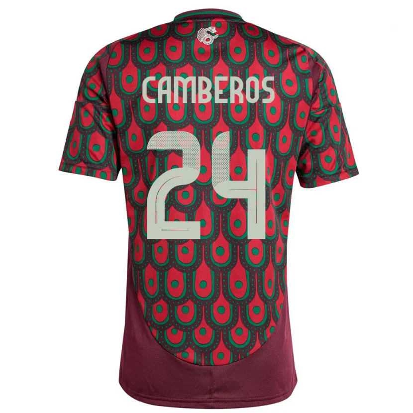 Danxen Herren Mexiko Scarlett Camberos #24 Kastanienbraun Heimtrikot Trikot 24-26 T-Shirt Schweiz
