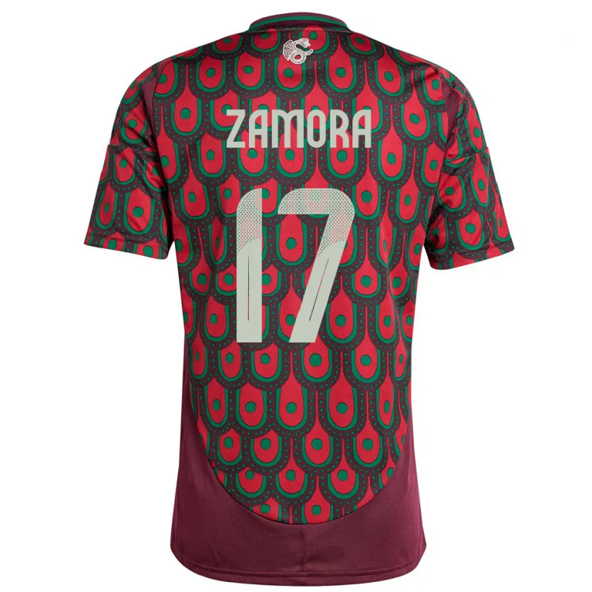 Danxen Herren Mexiko Saul Zamora #17 Kastanienbraun Heimtrikot Trikot 24-26 T-Shirt Schweiz