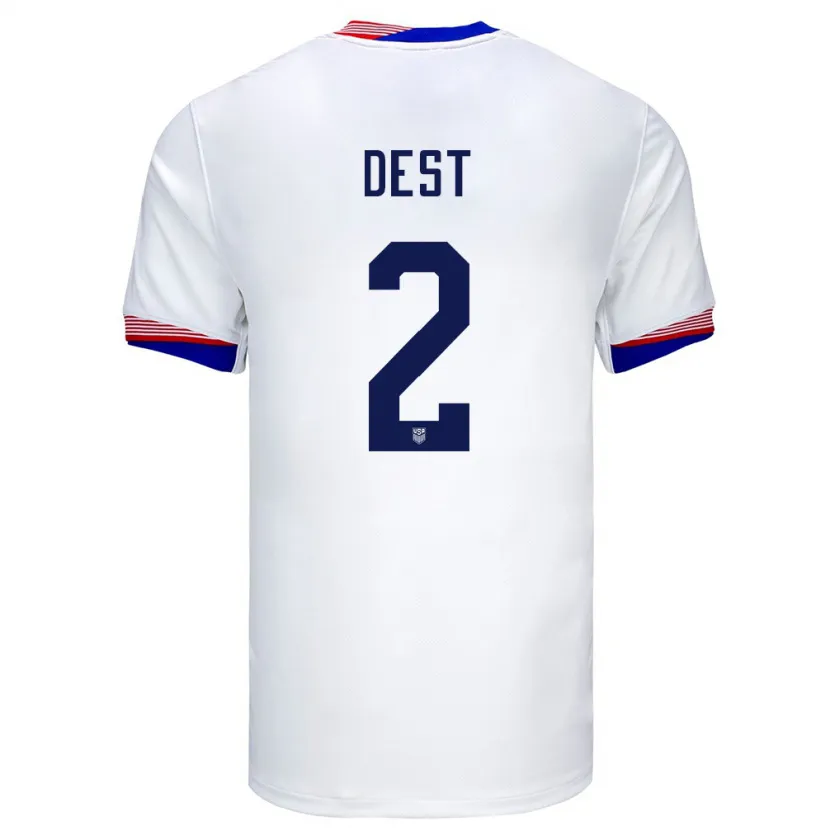 Danxen Herren Vereinigte Staaten Sergino Dest #2 Weiß Heimtrikot Trikot 24-26 T-Shirt Schweiz