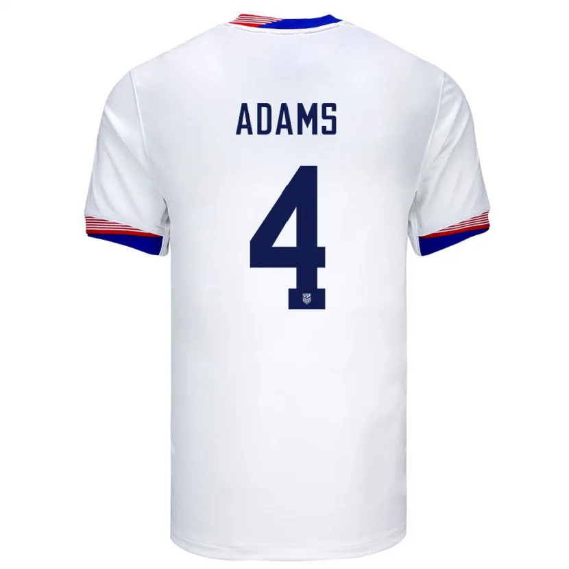 Danxen Herren Vereinigte Staaten Tyler Adams #4 Weiß Heimtrikot Trikot 24-26 T-Shirt Schweiz