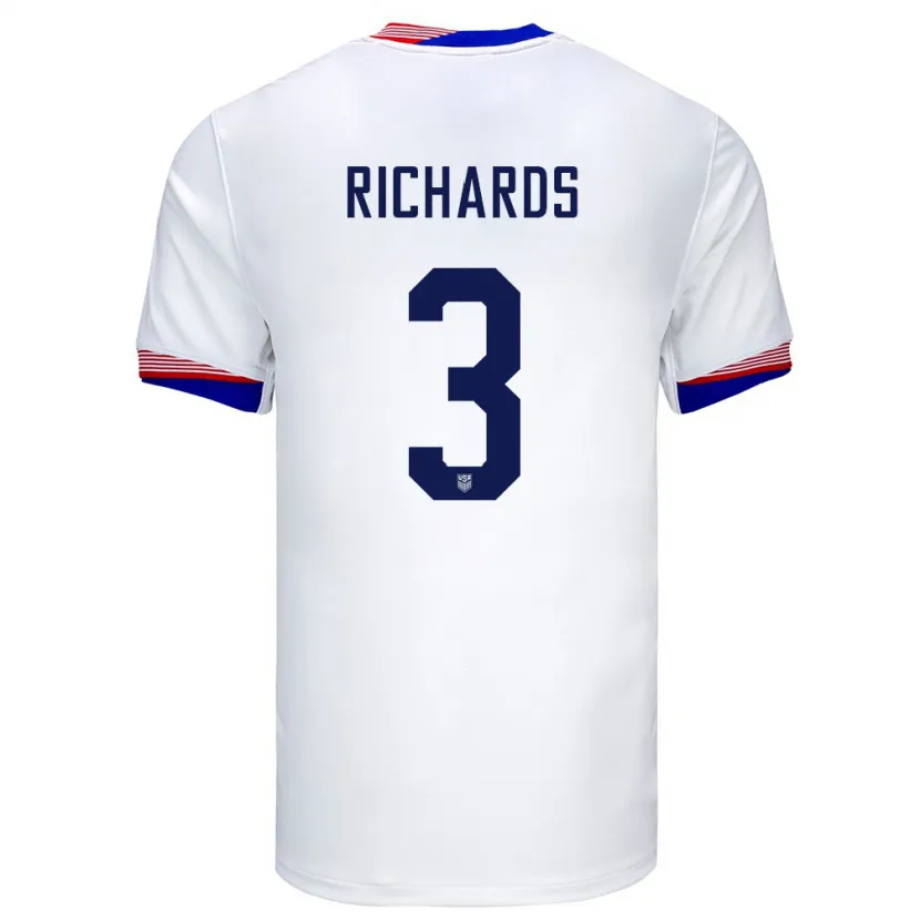 Danxen Herren Vereinigte Staaten Chris Richards #3 Weiß Heimtrikot Trikot 24-26 T-Shirt Schweiz