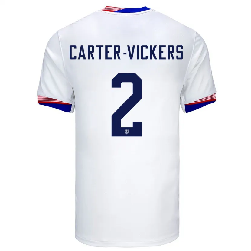 Danxen Herren Vereinigte Staaten Cameron Carter-Vickers #2 Weiß Heimtrikot Trikot 24-26 T-Shirt Schweiz