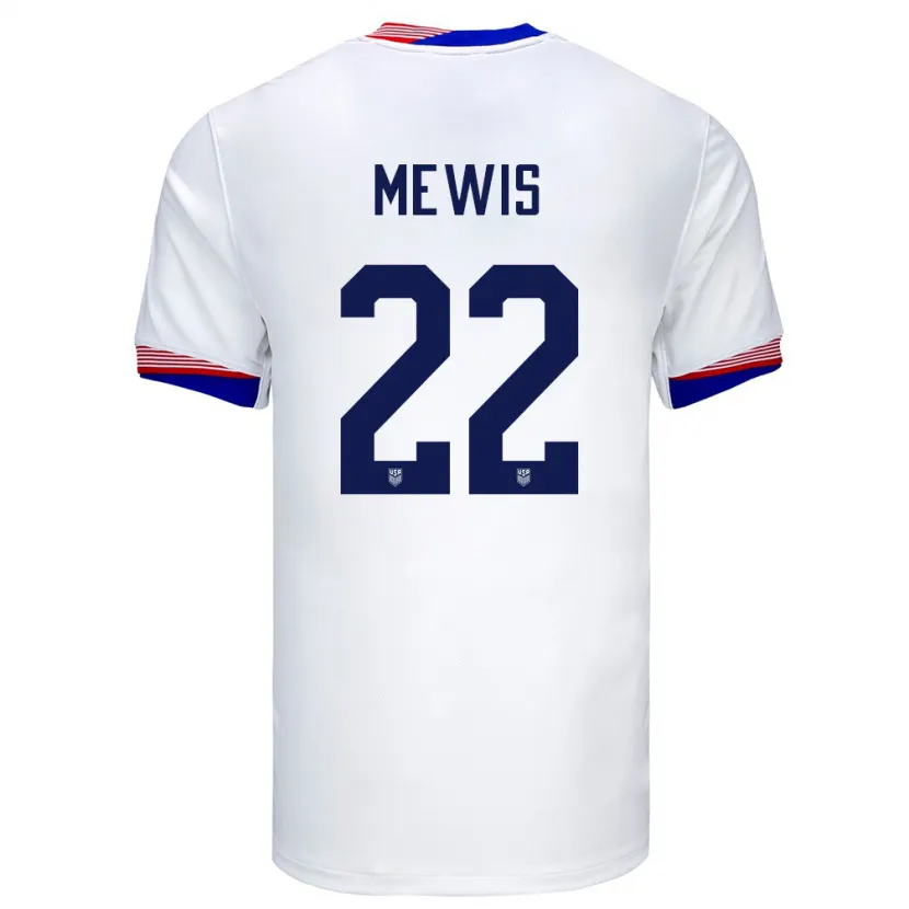 Danxen Herren Vereinigte Staaten Kristie Mewis #22 Weiß Heimtrikot Trikot 24-26 T-Shirt Schweiz