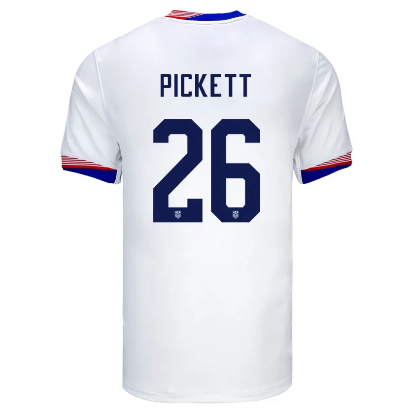 Danxen Herren Vereinigte Staaten Carson Pickett #26 Weiß Heimtrikot Trikot 24-26 T-Shirt Schweiz