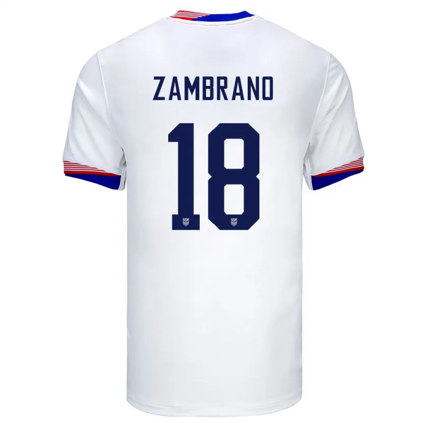 Danxen Herren Vereinigte Staaten Marcos Zambrano #18 Weiß Heimtrikot Trikot 24-26 T-Shirt Schweiz