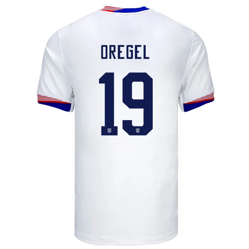Danxen Herren Vereinigte Staaten Sergio Oregel #19 Weiß Heimtrikot Trikot 24-26 T-Shirt Schweiz