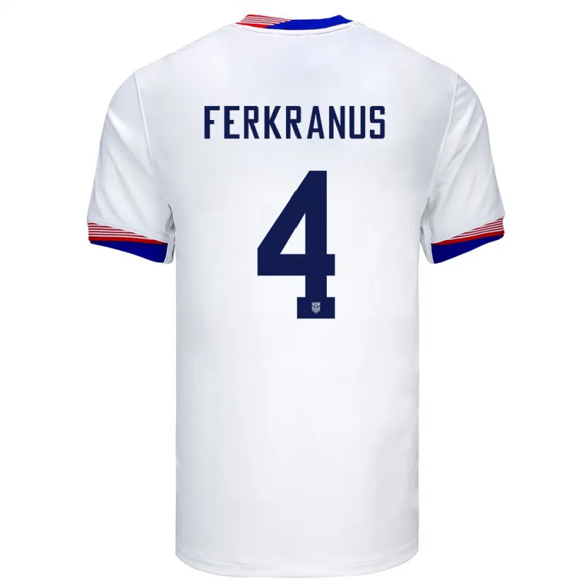 Danxen Herren Vereinigte Staaten Marcus Ferkranus #4 Weiß Heimtrikot Trikot 24-26 T-Shirt Schweiz