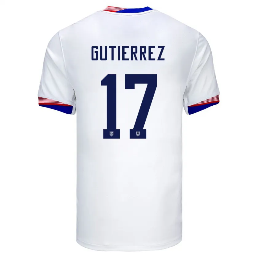 Danxen Herren Vereinigte Staaten Brian Gutierrez #17 Weiß Heimtrikot Trikot 24-26 T-Shirt Schweiz