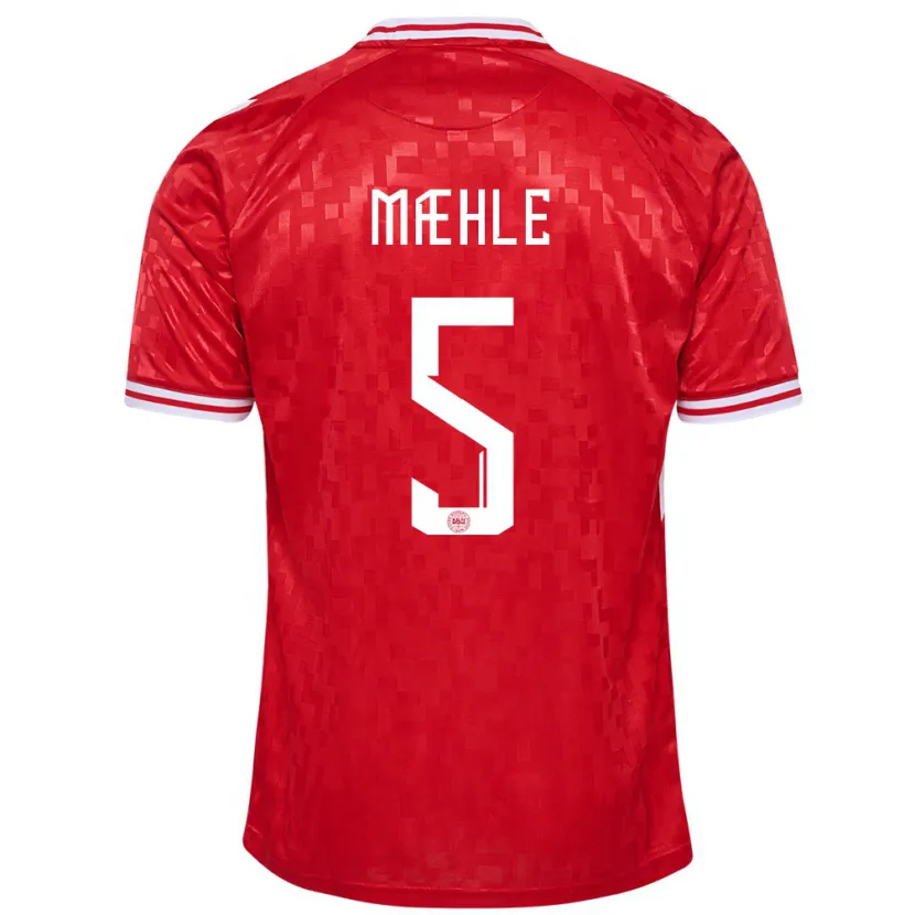 Danxen Herren Dänemark Joakim Maehle #5 Rot Heimtrikot Trikot 24-26 T-Shirt Schweiz