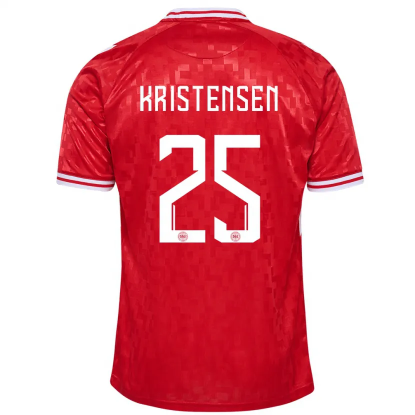 Danxen Herren Dänemark Rasmus Kristensen #25 Rot Heimtrikot Trikot 24-26 T-Shirt Schweiz