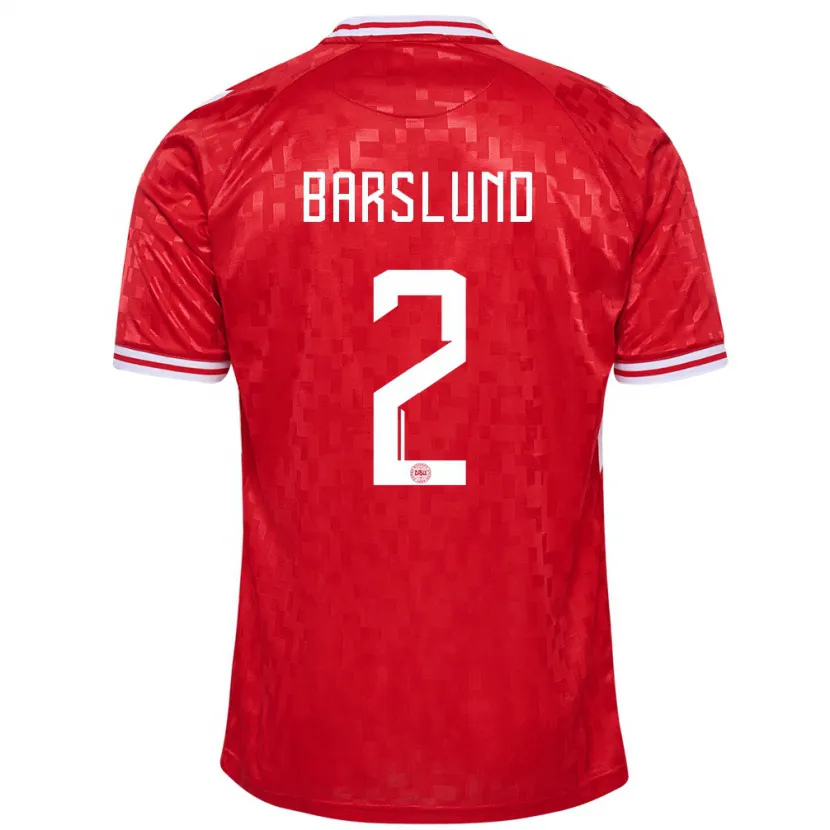 Danxen Herren Dänemark Kaare Barslund #2 Rot Heimtrikot Trikot 24-26 T-Shirt Schweiz