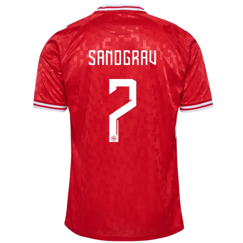 Danxen Herren Dänemark Lauge Sandgrav #7 Rot Heimtrikot Trikot 24-26 T-Shirt Schweiz