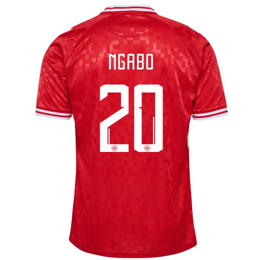 Danxen Herren Dänemark Sanders Ngabo #20 Rot Heimtrikot Trikot 24-26 T-Shirt Schweiz
