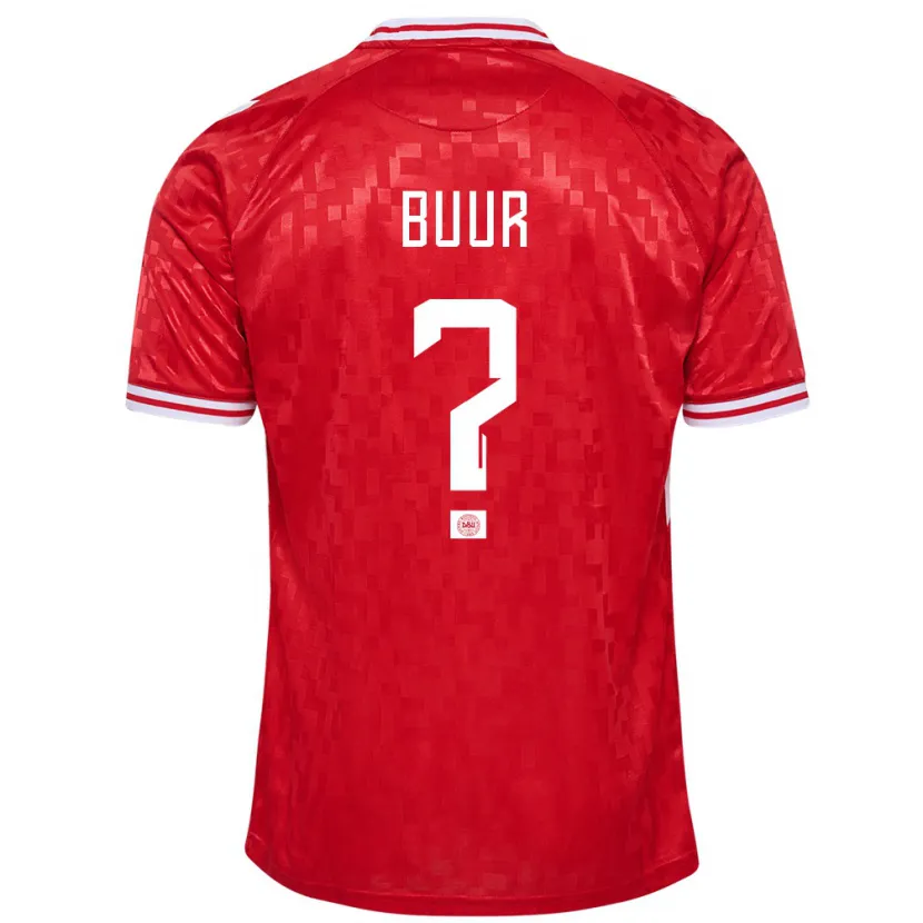 Danxen Herren Dänemark Oscar Buur #0 Rot Heimtrikot Trikot 24-26 T-Shirt Schweiz