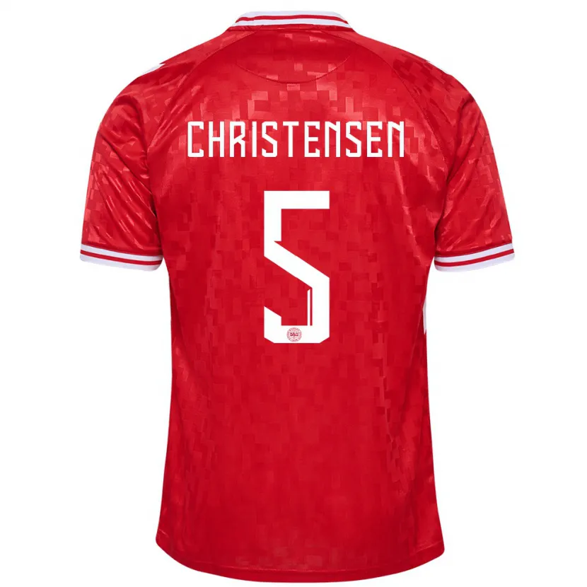 Danxen Herren Dänemark Aske Christensen #5 Rot Heimtrikot Trikot 24-26 T-Shirt Schweiz