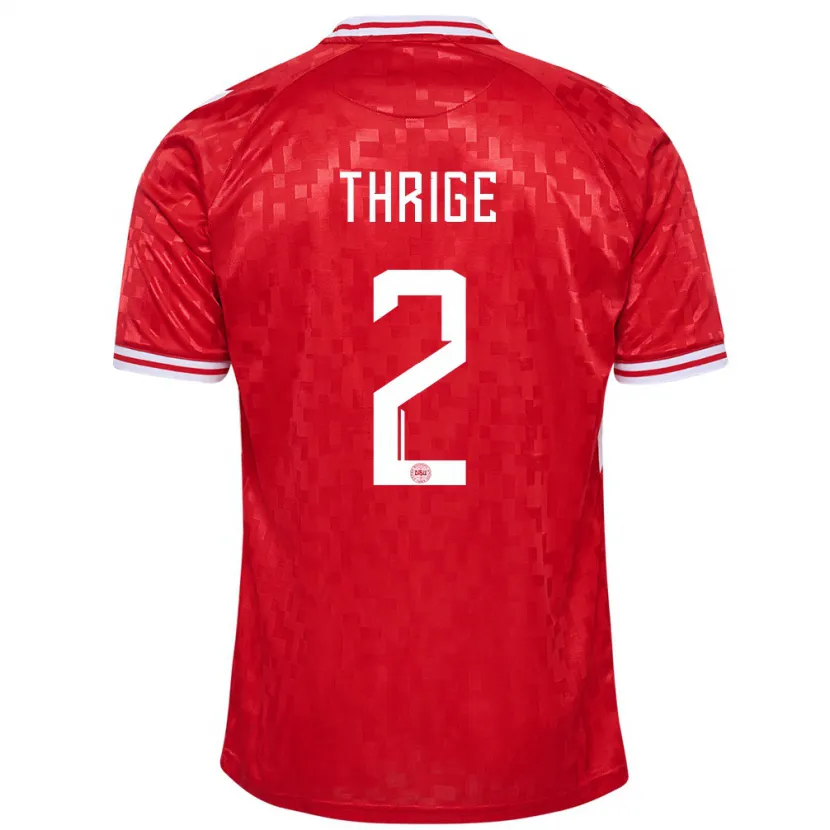 Danxen Herren Dänemark Sara Thrige #2 Rot Heimtrikot Trikot 24-26 T-Shirt Schweiz