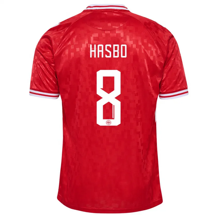 Danxen Herren Dänemark Josefine Hasbo #8 Rot Heimtrikot Trikot 24-26 T-Shirt Schweiz
