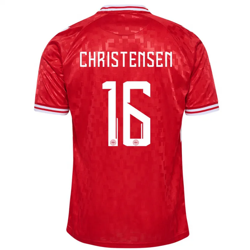 Danxen Herren Dänemark Oliver Christensen #16 Rot Heimtrikot Trikot 24-26 T-Shirt Schweiz