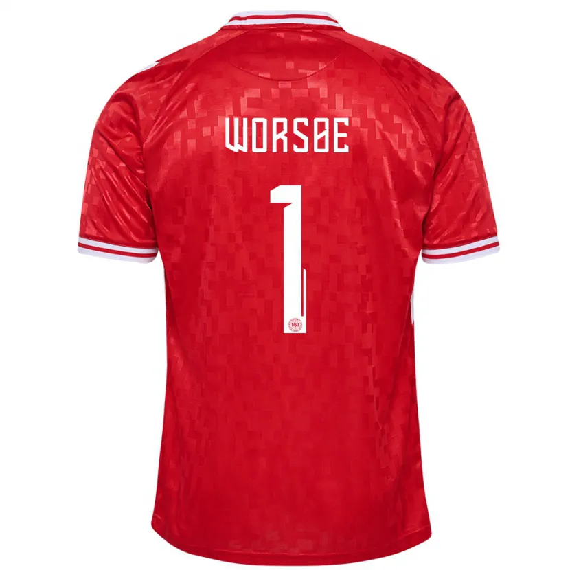 Danxen Herren Dänemark Laura Worsoe #1 Rot Heimtrikot Trikot 24-26 T-Shirt Schweiz