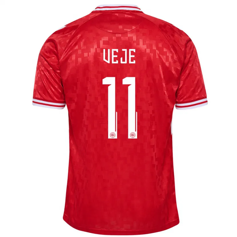 Danxen Herren Dänemark Katrine Veje #11 Rot Heimtrikot Trikot 24-26 T-Shirt Schweiz