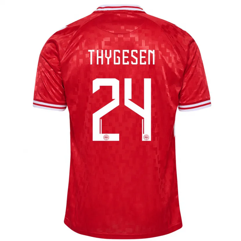 Danxen Herren Dänemark Sarah Thygesen #24 Rot Heimtrikot Trikot 24-26 T-Shirt Schweiz