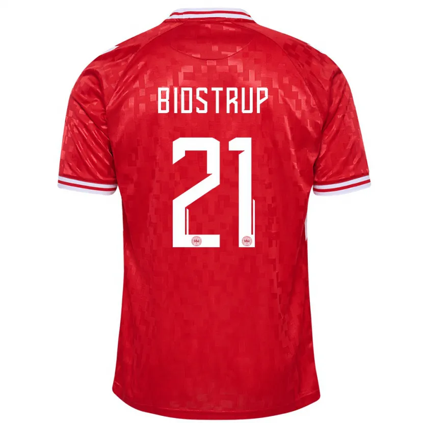 Danxen Herren Dänemark Mads Bidstrup #21 Rot Heimtrikot Trikot 24-26 T-Shirt Schweiz