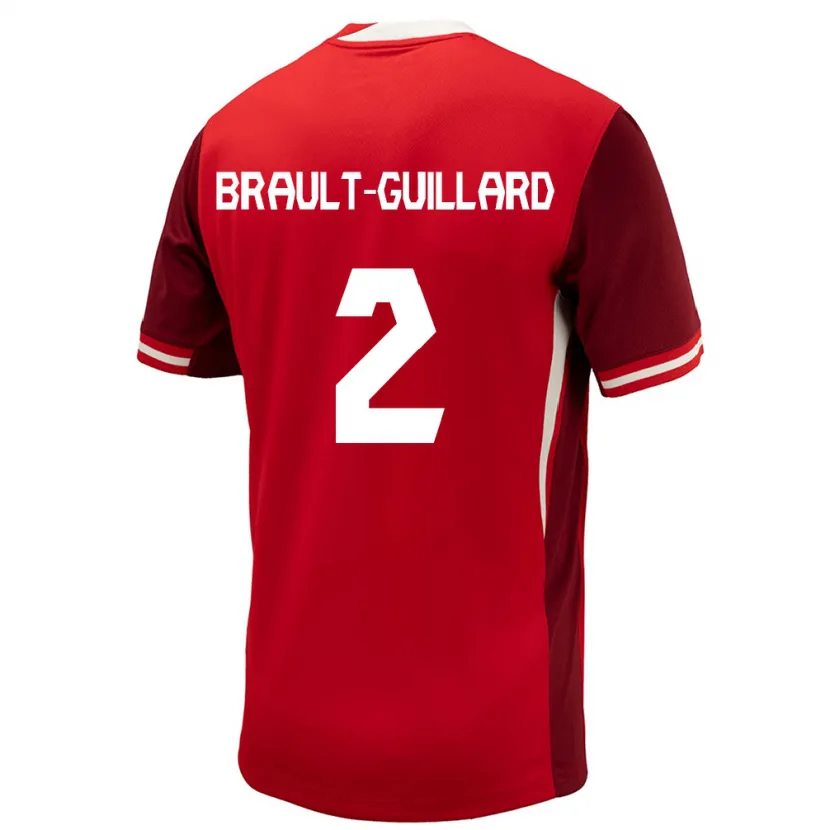 Danxen Herren Kanada Zachary Brault-Guillard #2 Rot Heimtrikot Trikot 24-26 T-Shirt Schweiz