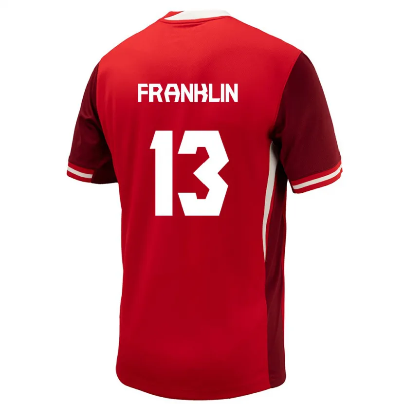 Danxen Herren Kanada Kobe Franklin #13 Rot Heimtrikot Trikot 24-26 T-Shirt Schweiz