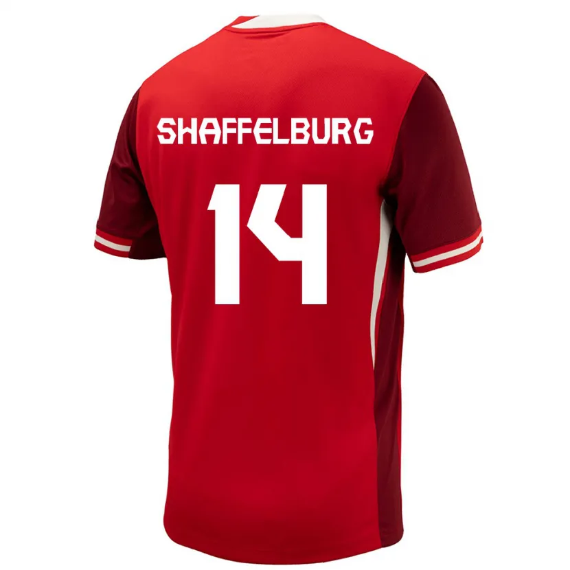 Danxen Herren Kanada Jacob Shaffelburg #14 Rot Heimtrikot Trikot 24-26 T-Shirt Schweiz
