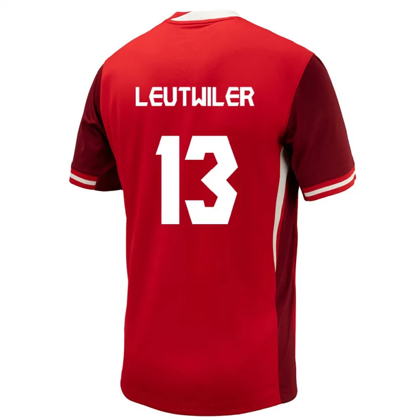 Danxen Herren Kanada Jayson Leutwiler #13 Rot Heimtrikot Trikot 24-26 T-Shirt Schweiz